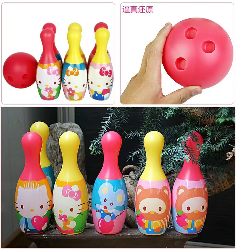 Hello Kitty Bowling Set HelloKitty Trò chơi thể dục trong nhà ngoài trời Girls Children Đồ chơi thể thao - Quả bóng bowling bowling cho bé