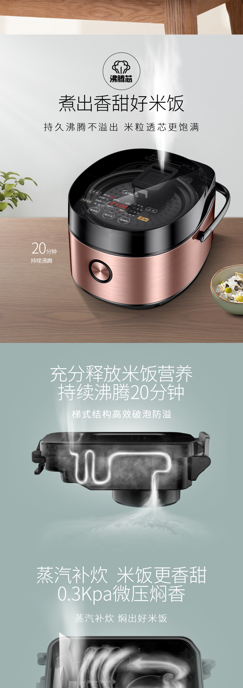 美的 Easy501 智能电饭煲 11项功能菜单 4L 图2