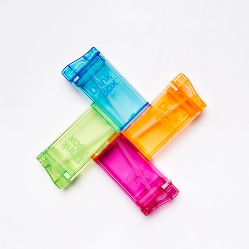 Кричащий дизайн напиток в коробке Прямоугольная пластиковая водяная чашка портативная чашка портативная соломенная чашка кв.