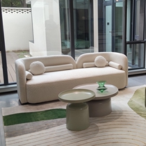 Minimalist modern living room couch combined small family light lavish creative lamb suede office beauty salon reception guests