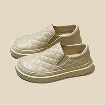 Blowing new push of small white shoes of small white shoes lady pineapple floor and big head Lefu shoes