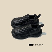 Heavy new push design sensation niche plus velvet diamond bread shoes lady Lefu shoes casual pineapple shoes