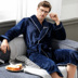 Mùa thu và mùa đông đồ ngủ nam áo choàng tắm san hô lông cừu ấm dày một mảnh mùa đông nam flannel cộng với áo ngủ nam béo đồ ngủ pijama Night Robe