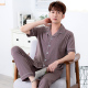 Bộ đồ ngủ Mens Summer Mordale bông lụa ngắn Sleeves Trang chủ Mang Thanh niên Thin Ice mát Summer Set.