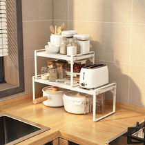 Cabinet Stratified Shelve Cabinet Interior Iron Art Plus High Bowl Tray Shelf Kitchen Countertops Kitchen Countertops sink multilayer wok stand