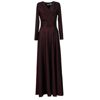 Green spring autumn new wine-red long skirt