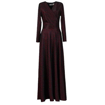 Green spring autumn new wine-red long skirt