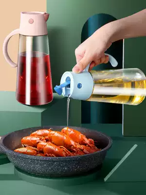 Oil pot oil tank household kitchen automatic opening and closing glass oil bottle leak-proof oil vinegar canned oil bottle sauce oil vinegar seasoning bottle