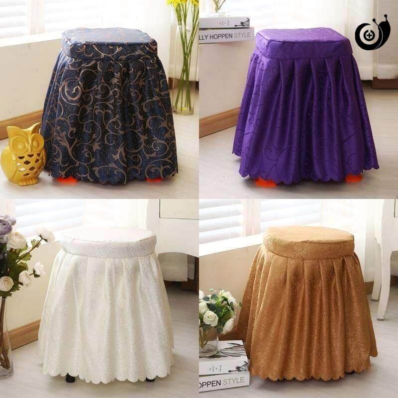 Plastic square stool cover Household hotel Home hotel cloth cover four seasons dustproof makeup chair Piano round chair
