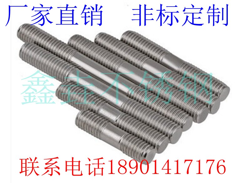 M10 Series 304 Stainless Steel Double Head Bolt stud Screw Rod Tooth Rod National Mark GB901