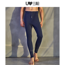 Triple Gun Warm Pants Autumn Winter High Waist Thickened Shuwarm Duvet Mill Wow Warm High Waist Mid Aged Matting Men Cotton Pants