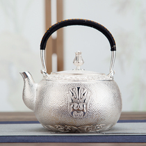 Silver Pot Sterling Silver 999 Kettle Pure Handmade Tea Ceremony Tea Set Bubble Teapot Handmade A Silver Pot Face Silver Pot