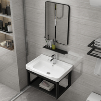 Wall-hanging basin cabinet combination simple washbasin small apartment balcony mini sink toilet washstand
