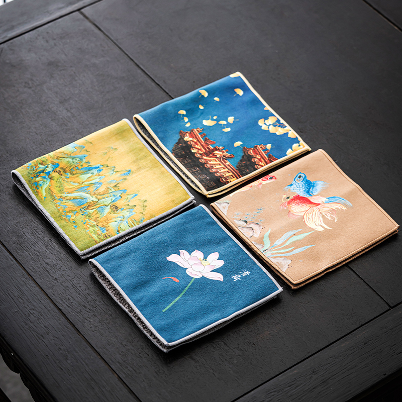 Thickened Tea Towels, High-End Tea Cloths, Absorbent Kung Fu Tea Set Towels, Tea Tables, Tea Table Cloth Mats