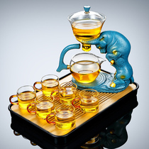  Cow Qi skyrocketing Kung Fu glass tea set set Household lazy automatic tea making artifact Cow Qiankun magnetic teapot