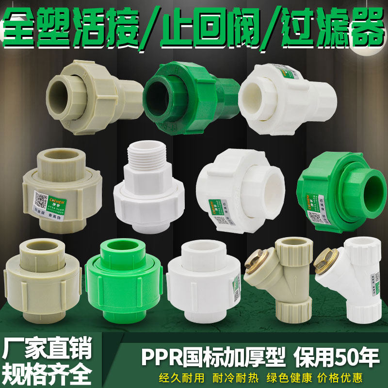 PPR Full Plastic Live Access Check Valve Filter Active Joint 20 4 25 6 Sub-pipe pipe fittings fittings