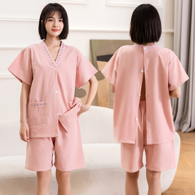 女性用高級灸スーツ、純綿の前後カーディガン、漢方ヘッドセラピー、特別なバックバックル針掻き灸燻蒸スーツ