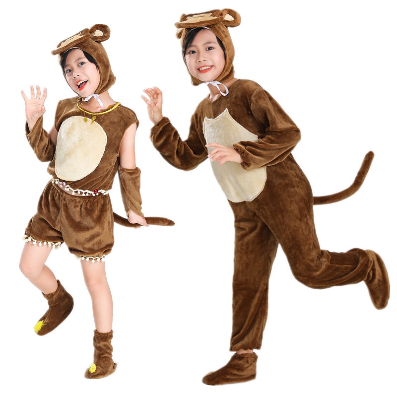 Monkey Costume for Children, Kindergarten Cartoon Dance Costume, Monkey Fishing for the Moon, Adult Animal Little Monkey Performance Costume