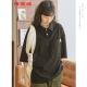 Mùa hè sinh viên 2020 dressage ngắn tay chương loose-fitting mỏng polo màu đen cổ áo sơ mi thiết kế nữ cảm giác của thiểu số