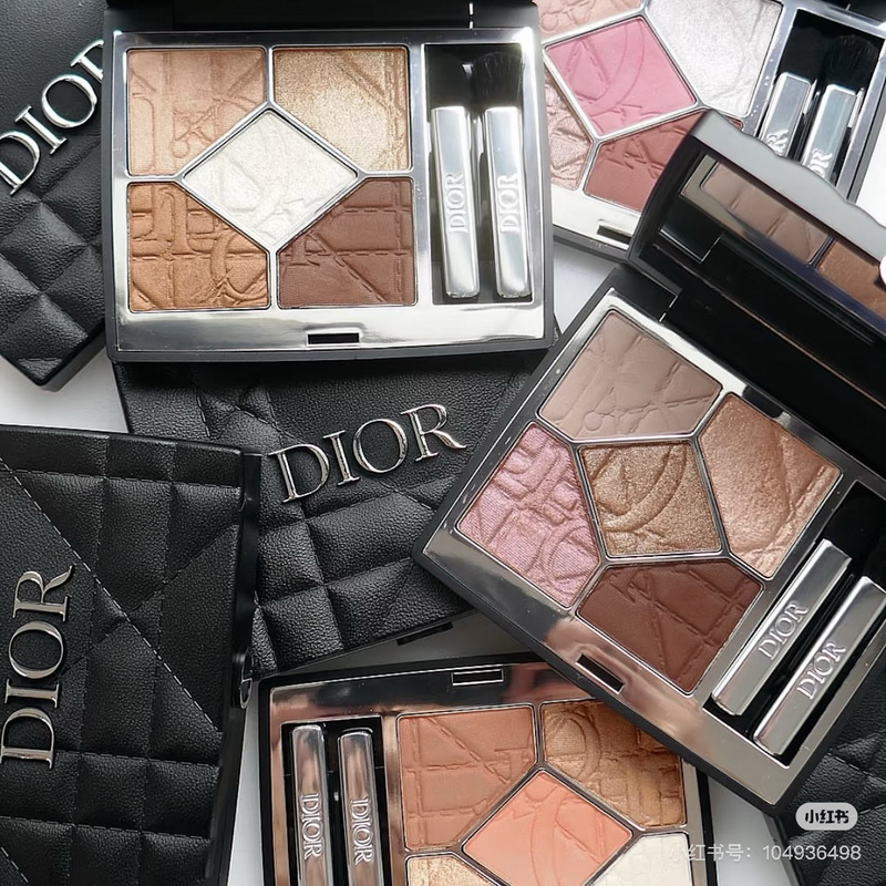 In Stock Dior/Dior Summer Limited Edition Black Quilted Leather Five-Color Eyeshadow 647/857/855