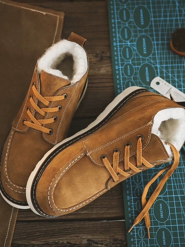 Fkktyуugg Snow Boots Male Shepherder Boot Boots Northeast Plel Dan -size Boots Waterproof High Cotton Shoes