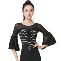 Danbaoluo brand national standard dancer tops high-end dance clothes new one-piece mid-sleeve dance clothes ballroom dance clothes