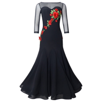 Danbaoluo ballroom dance large swing skirt for women high-end blackpool competition fashion embroidered flower design brand waltz dance skirt