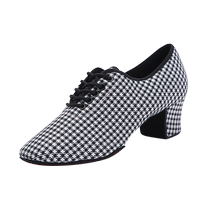 (Same style for teachers) Thousand Bird Ballroom Dancer Shoes 5cm Medium Thick Heel Dance Shoes for Teachers that Will Not Tire Your Feet for Dancing