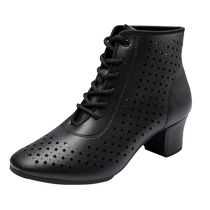 Danbaoluo modern dance shoes genuine leather high-top dance shoes national standard dance outdoor black hollow teacher shoes dance shoes for women