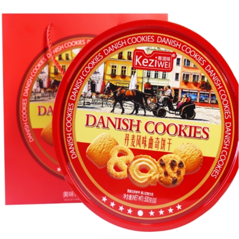 【铁盒+礼袋】客滋味丹麦曲奇饼500g