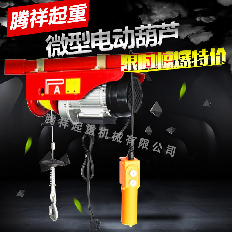 Miniature electric crane 220v household wire rope indoor and outdoor decoration Small crane lifting electric hoist
