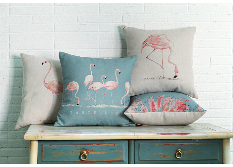 Nordic in vải bông sofa đệm gối đệm Flamingo đơn giản gối văn phòng xe chợp mắt - Trở lại đệm / Bolsters Gối hình thú cho bé