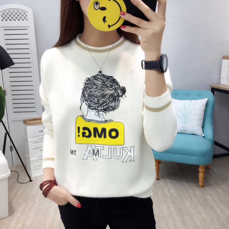Học sinh trung học cơ sở 2018 thu đông mới mặc áo len dễ thương cho bé gái phiên bản Hàn Quốc của áo len chạm đáy hoang dã thời trang nữ 2020