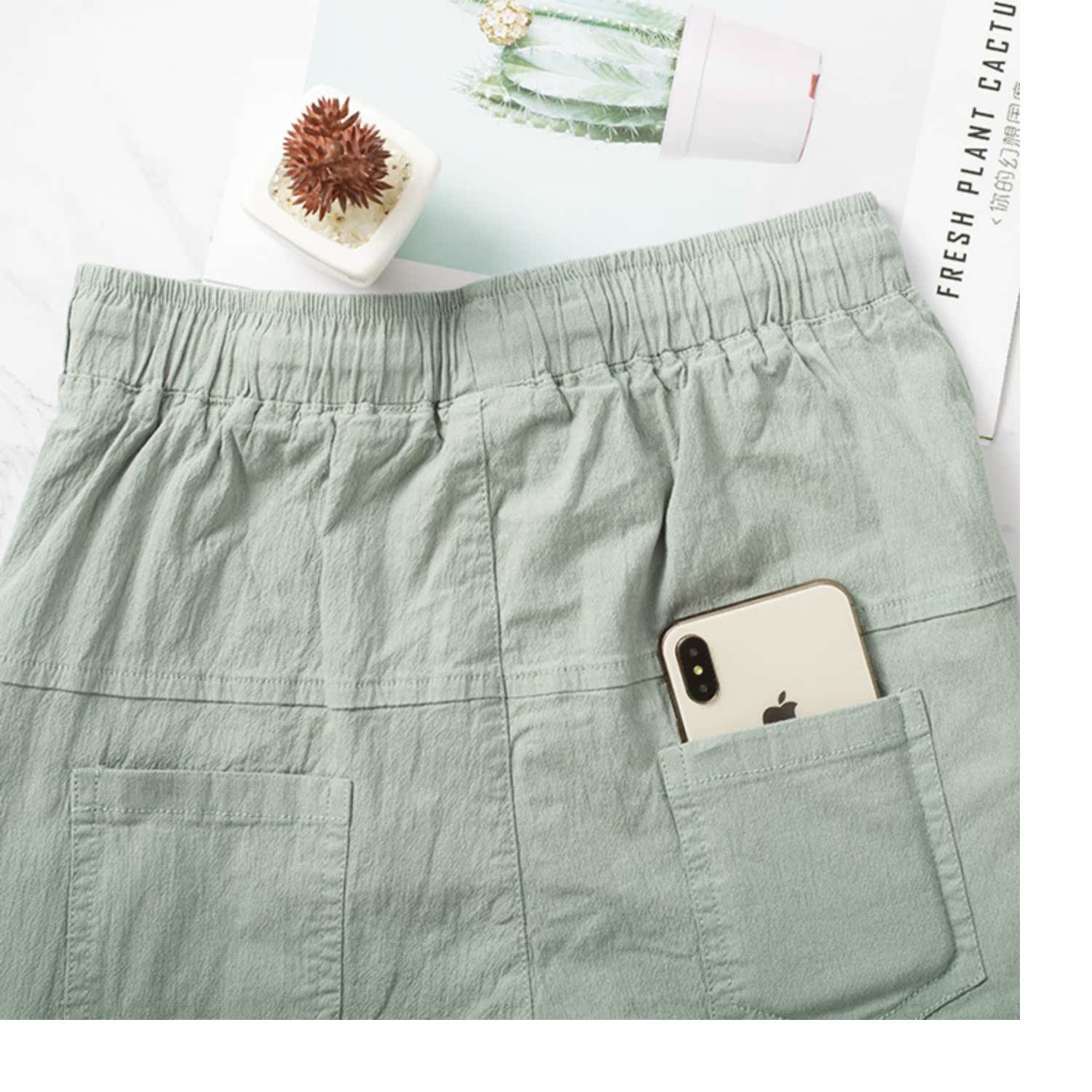 Mùa xuân và hè 2018 phần mỏng quần 9 quần nữ harem quần ống rộng quần cotton thoáng khí quần thun size lớn - Khởi động cắt quần baggy kaki nữ