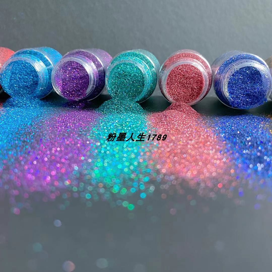 0 3mm Laser sparkling pink gold shallot laser giant shiny gold powder handmade DIY material drop glue Slime phone protective shell