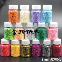 diy epoxy UV resin glue slime filler decoration solid color peach heart sequins 20m bottle sequins