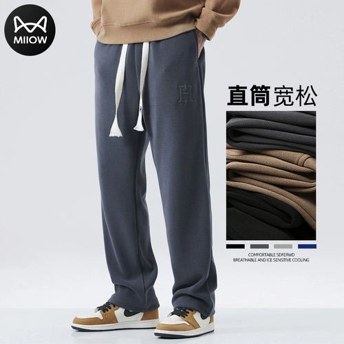 Мужские осенние повседневные брюки для отдыха, спортивные штаны, свободный прямой крой, в американском стиле