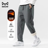 Бархатные утепленные спортивные удерживающие тепло штаны для отдыха, свободный прямой крой