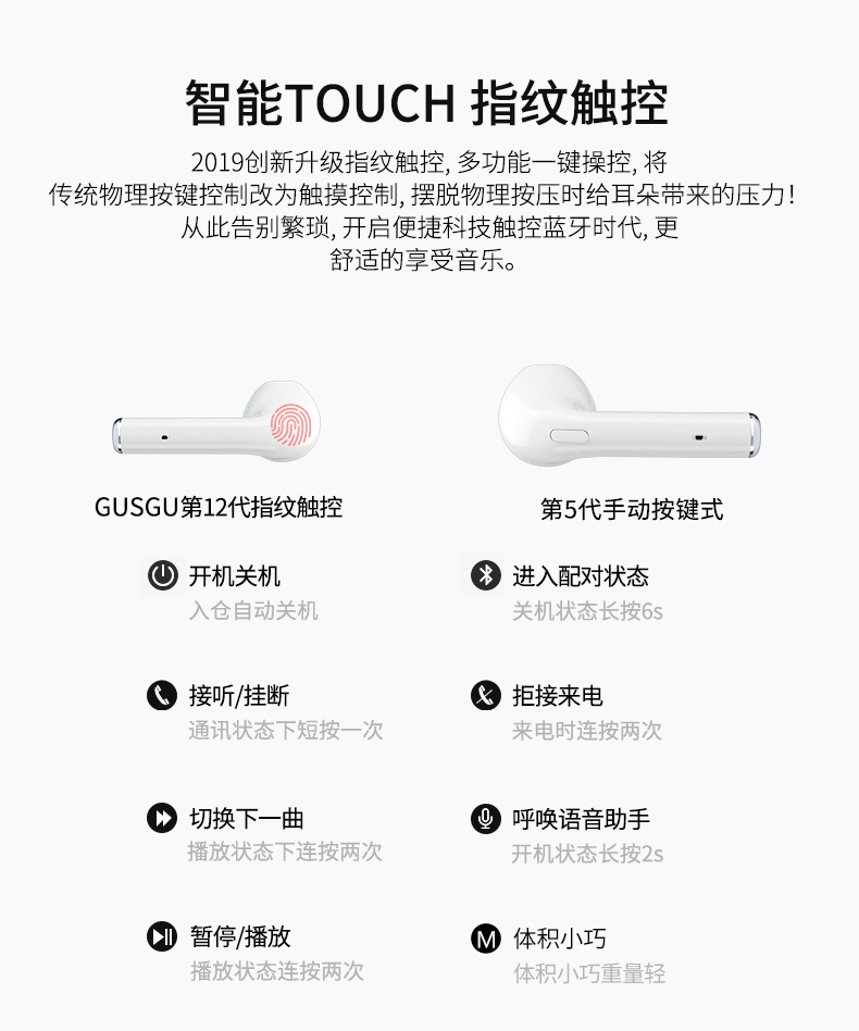 古尚古 分体式无线蓝牙耳机 图7