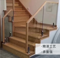 Gull and rabbit stair solid wood glass handrail Wood 48 square guardrail color expansion security service light feeding dog