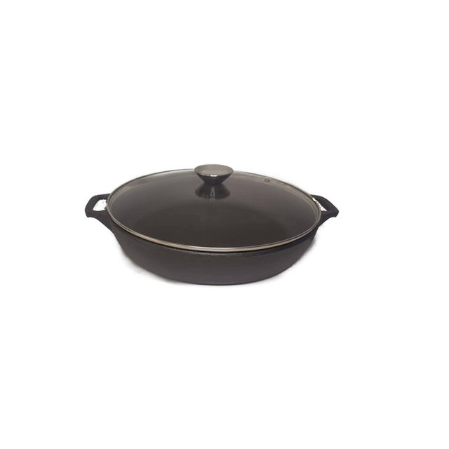 Original Export Cast Iron Stew Pot, Large Capacity, Thickened Deep Soup Pot, Suitable for Gas and Induction Cookers, Double-Ear Cast Iron Pot