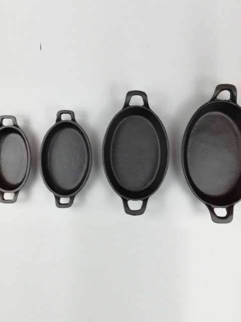 Oval Fish Frying Pan, Baked Rice Pot, Cast Iron Pan, Uncoated Frying Pan, Oval Frying Pan, Fish Frying Pan, Double-Ear Baking Pan