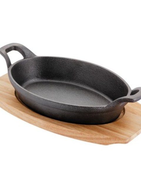 Oval Fish Frying Pan, Baked Rice Pot, Cast Iron Pan, Uncoated Frying Pan, Oval Frying Pan, Fish Frying Pan, Double-Ear Baking Pan