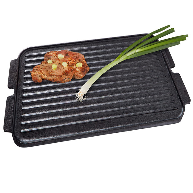 Teppanyaki Plate Cast Iron Household Outdoor Rectangular Barbecue Pot Steak Octopus Barbecue Double-Sided Barbecue Plate Gas Stove