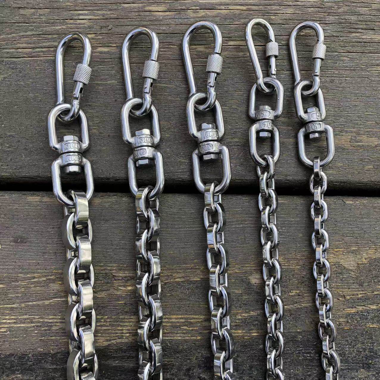 Pet traction rope stainless steel traction chain anti-bite abrasion resistant walking dog rope 304 steel dog chain small medium large dog special