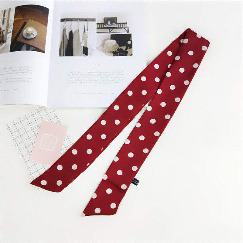 Spring and summer polka dots slender narrow scarf women's polka dot