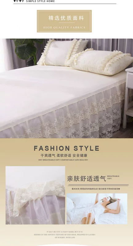 Mùa hè công chúa ren giường bedspread váy váy một mảnh giường 1.8m1.5 m không trượt nắp bảo vệ che bụi - Váy Petti