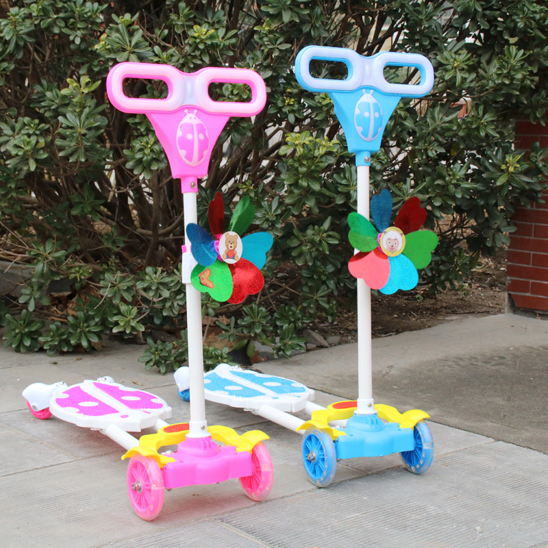 Trẻ em của bốn bánh scooter đèn flash bánh xe ếch scooter scissor xe nâng xe đẩy em bé tất cả nhôm mở rộng đạp xe đạp thăng bằng