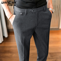 Spring casual trousers men Korean version of the trend slim foot trousers vertical straight tube business Joker suit pants