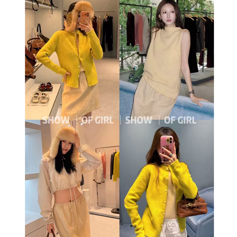 Show of Girl 26S Fluffy and Warm! Letter Embroidery Knit Cardigan Sweater Jacket/Vest/Skirt Show of Girl 26S Fluffy and Warm! Letter Embroidery Knit Cardigan Sweater Jacket/Vest/Skirt